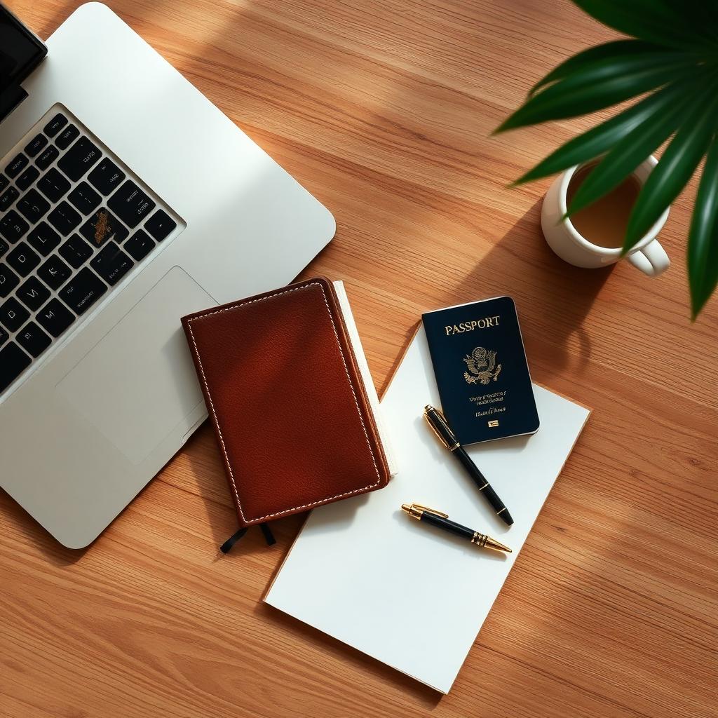Laptop and planning notebook representing portable income and retirement clarity.